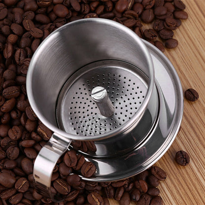 Stainless Steel Cup Vietnamese Coffee Drip Filter Maker Phin Infuser Sliver