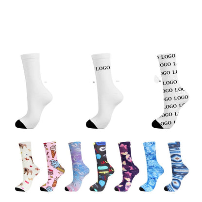 Digital Printed Cotton Socks With Seamless Design