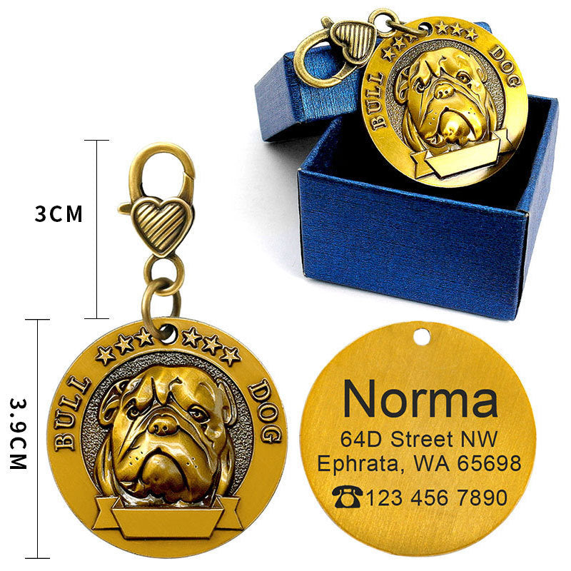 Custom Metal Engraved Dog ID Tag Anti-lost Identity Card