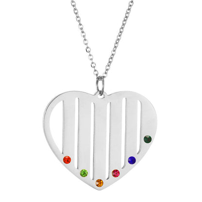 Stainless steel love birthday stone name necklace DIY name lettering