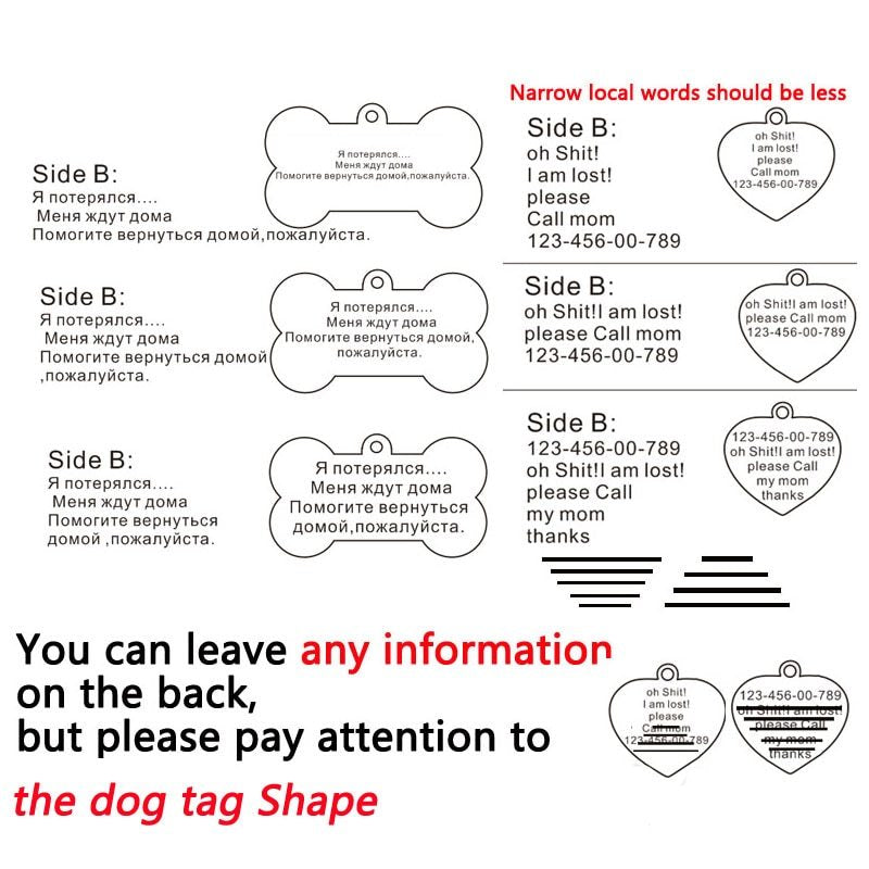 Personalized Dog ID Tag Stainless Steel Pet ID Tag