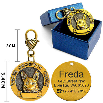 Custom Metal Engraved Dog ID Tag Anti-lost Identity Card