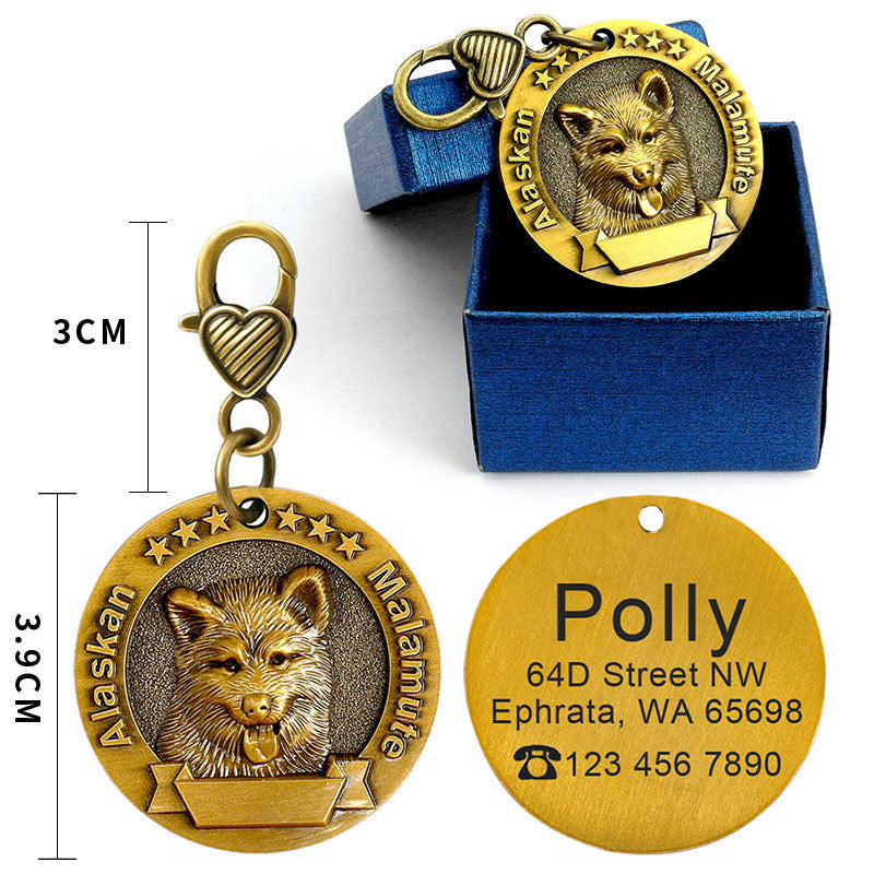 Custom Metal Engraved Dog ID Tag Anti-lost Identity Card