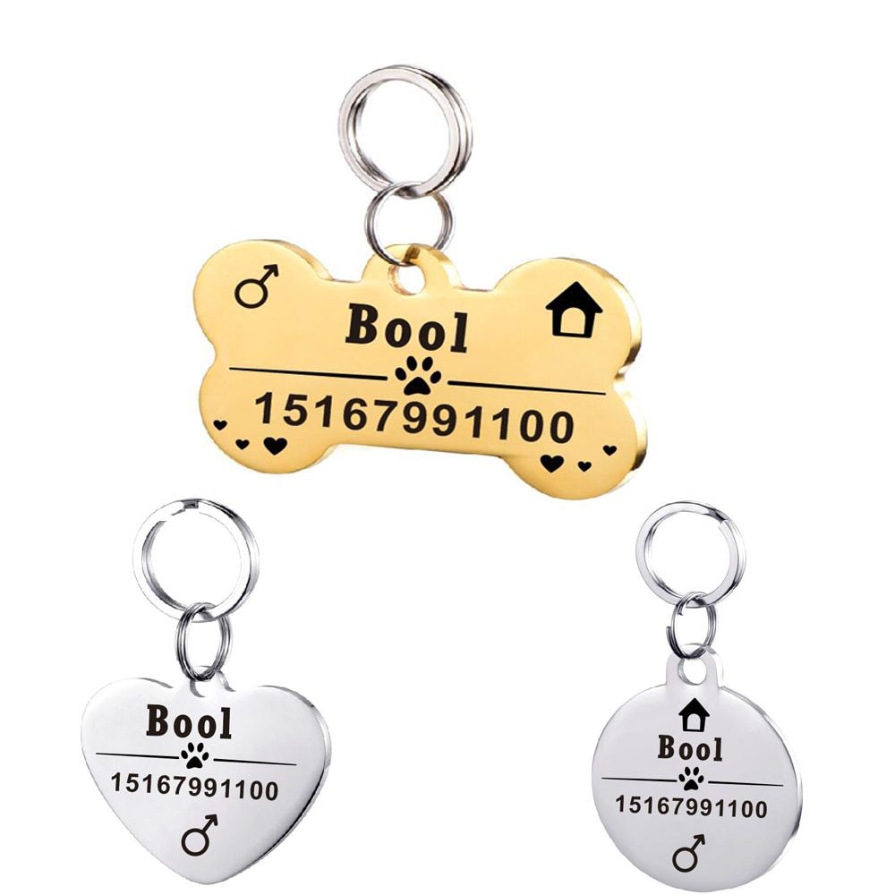 Personalized Dog ID Tag Stainless Steel Pet ID Tag