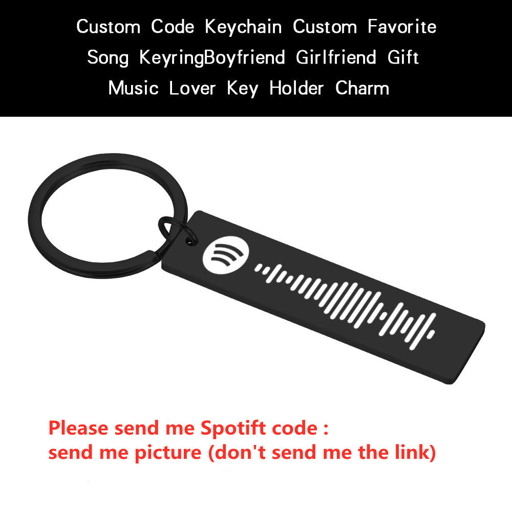 Music Record Album Stainless Steel Keychain