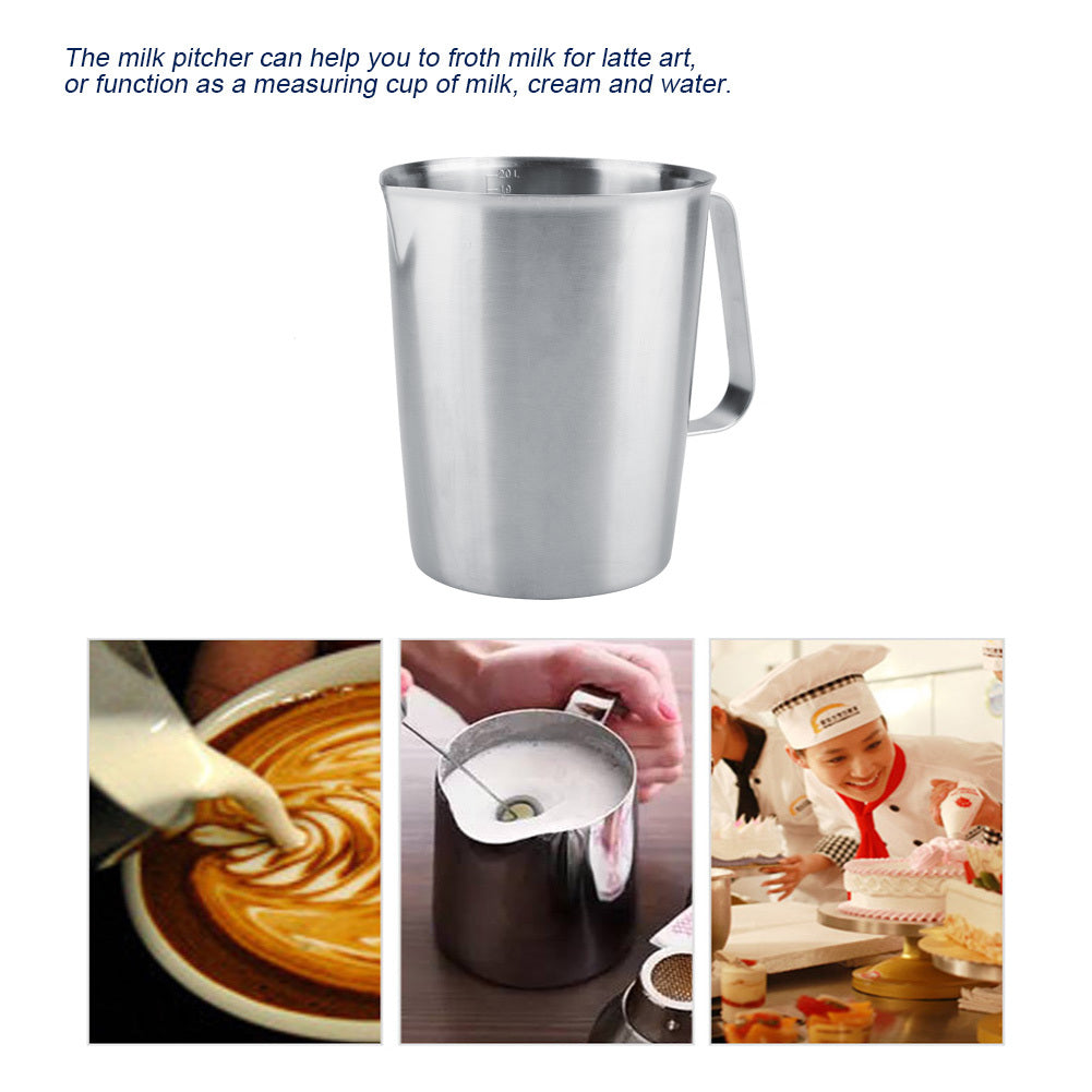 2000ml Large Stainless Steel Measuring Cup Mug Milk Frothing Pitcher Jug for Latte Coffee Art