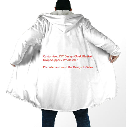 New Fashion 3D Digital Cape Coat With Fleece To Keep Warm