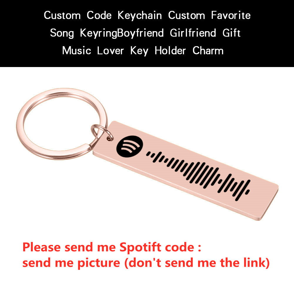 Music Record Album Stainless Steel Keychain