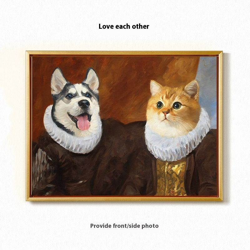 Pet Into Oil Painting Pet Portrait Custom Cat And Dog Portrait