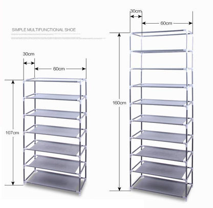 Fashionable Room-saving 9 Lattices Non-woven Fabric Shoe Rack Coffee