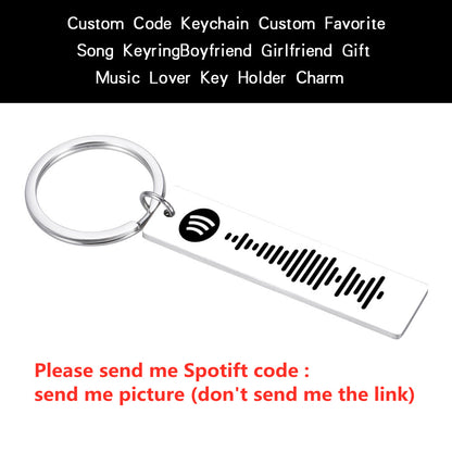 Music Record Album Stainless Steel Keychain