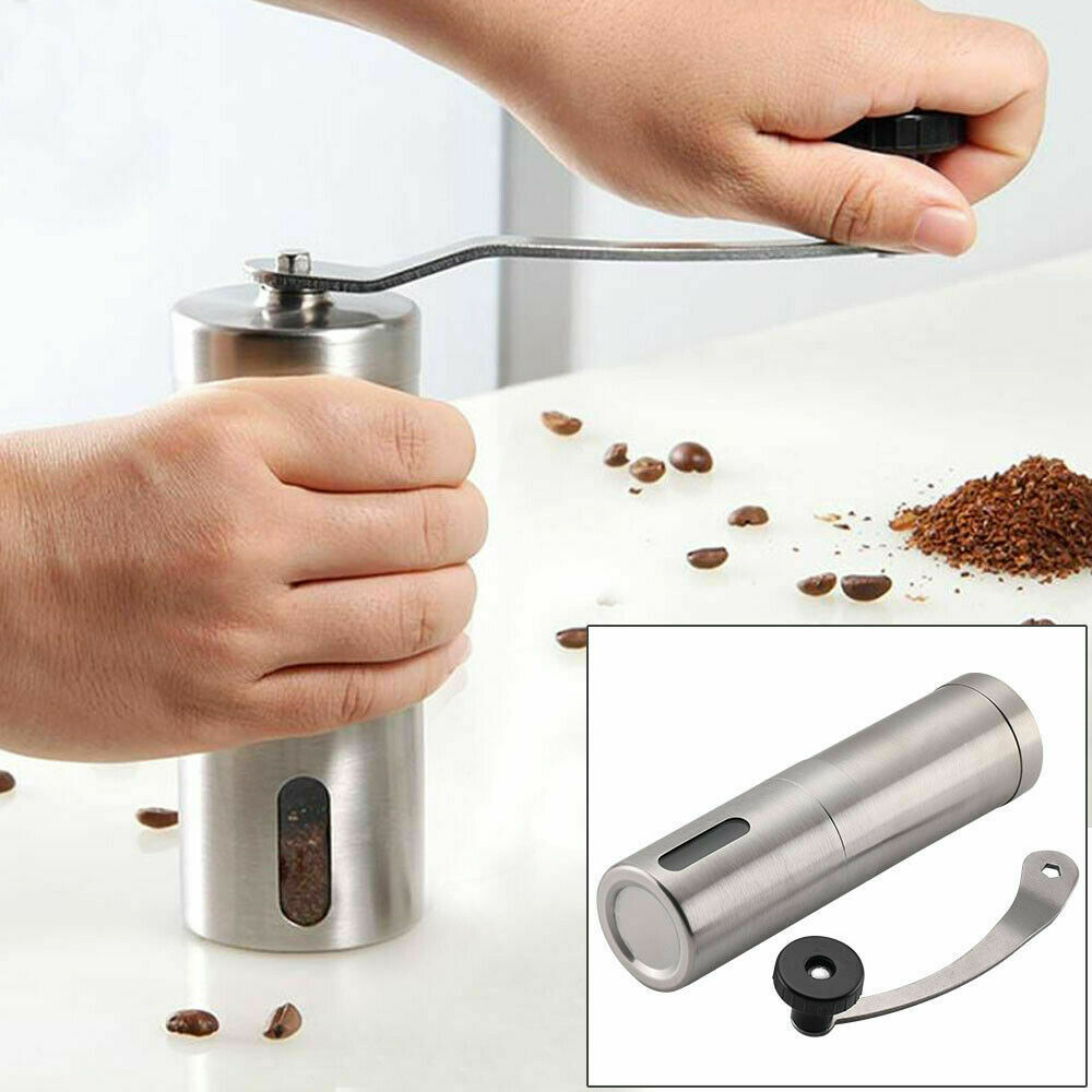 Hand Crank Pepper Conical Burr Grinder Coffee Beans Mill Muller Stainless Steel