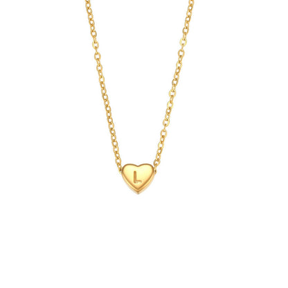 Heart Initial Gold Necklace